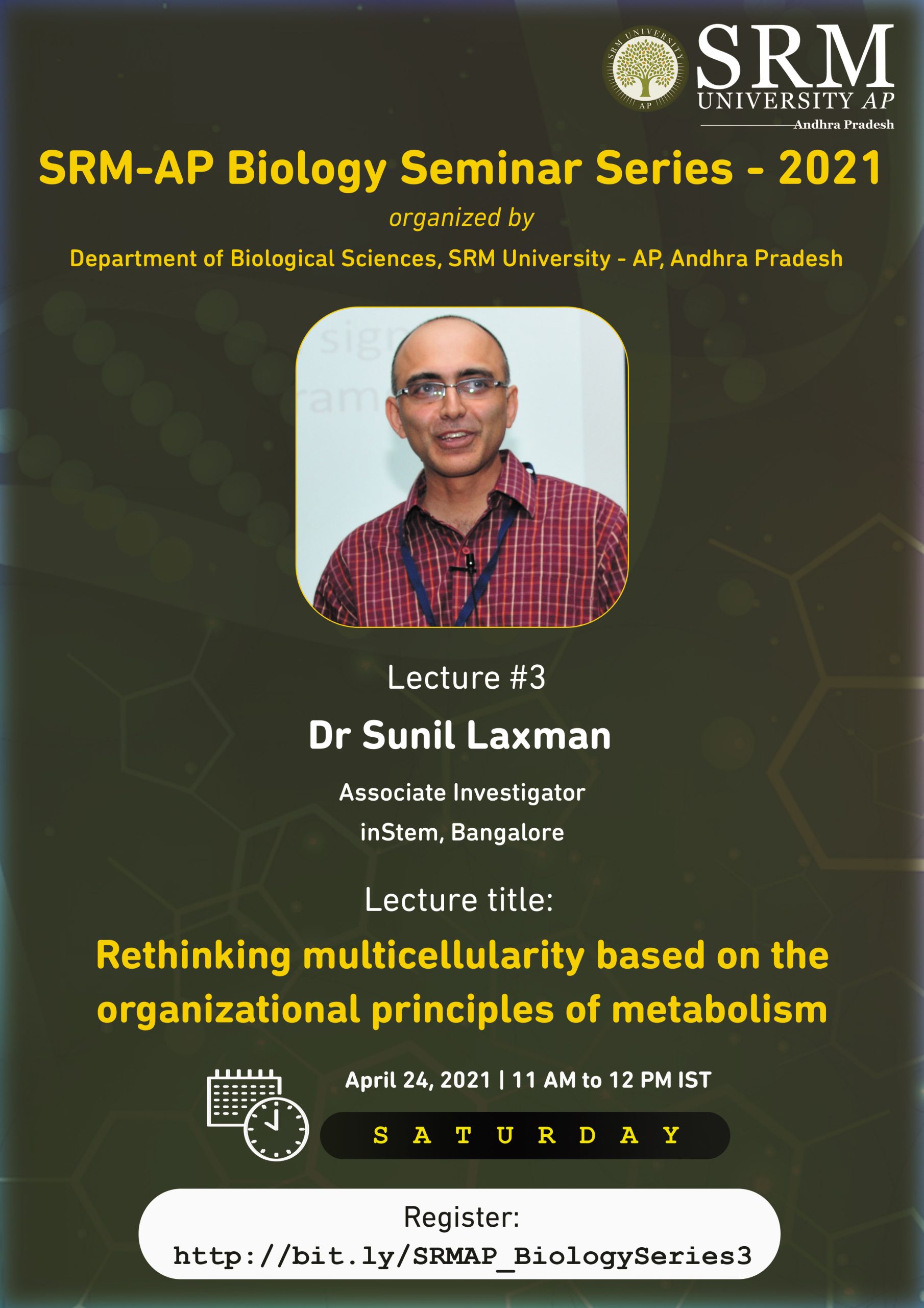 “Multicellularity and Organizational Principles of Metabolism”- Dr Sunil ushers in...